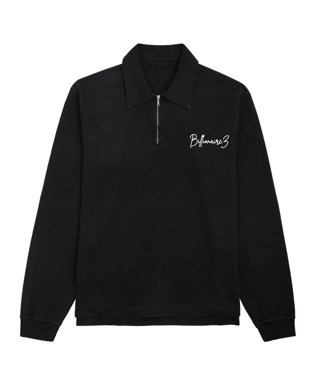 BillionaireZ Noir Authority Half-Zip Sweatshirt