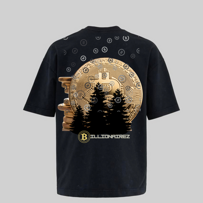 BillionaireZ Vault Edition®️ Gold Crypto Wealth Oversized T-Shirt – Limited Edition
