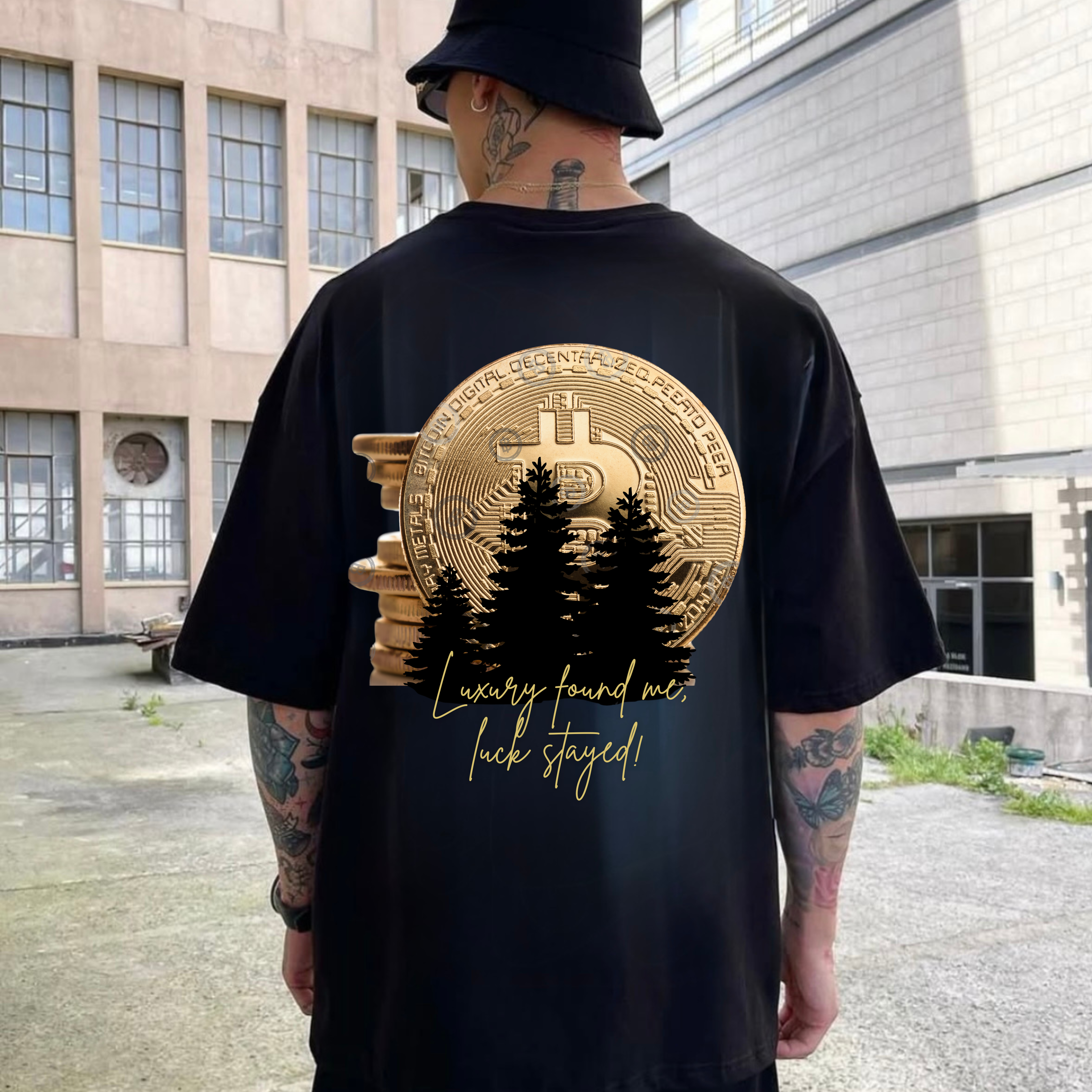 BillionaireZ Vault Edition®️ Gold Crypto Wealth Oversized T-Shirt – Limited Edition