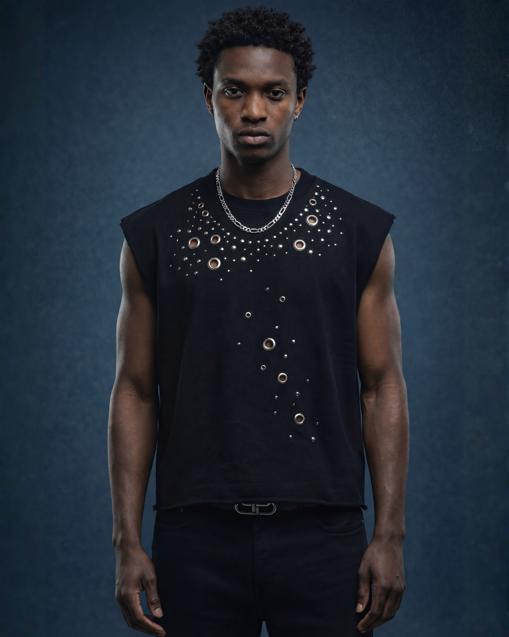 Midnight Rebel Studded Tank