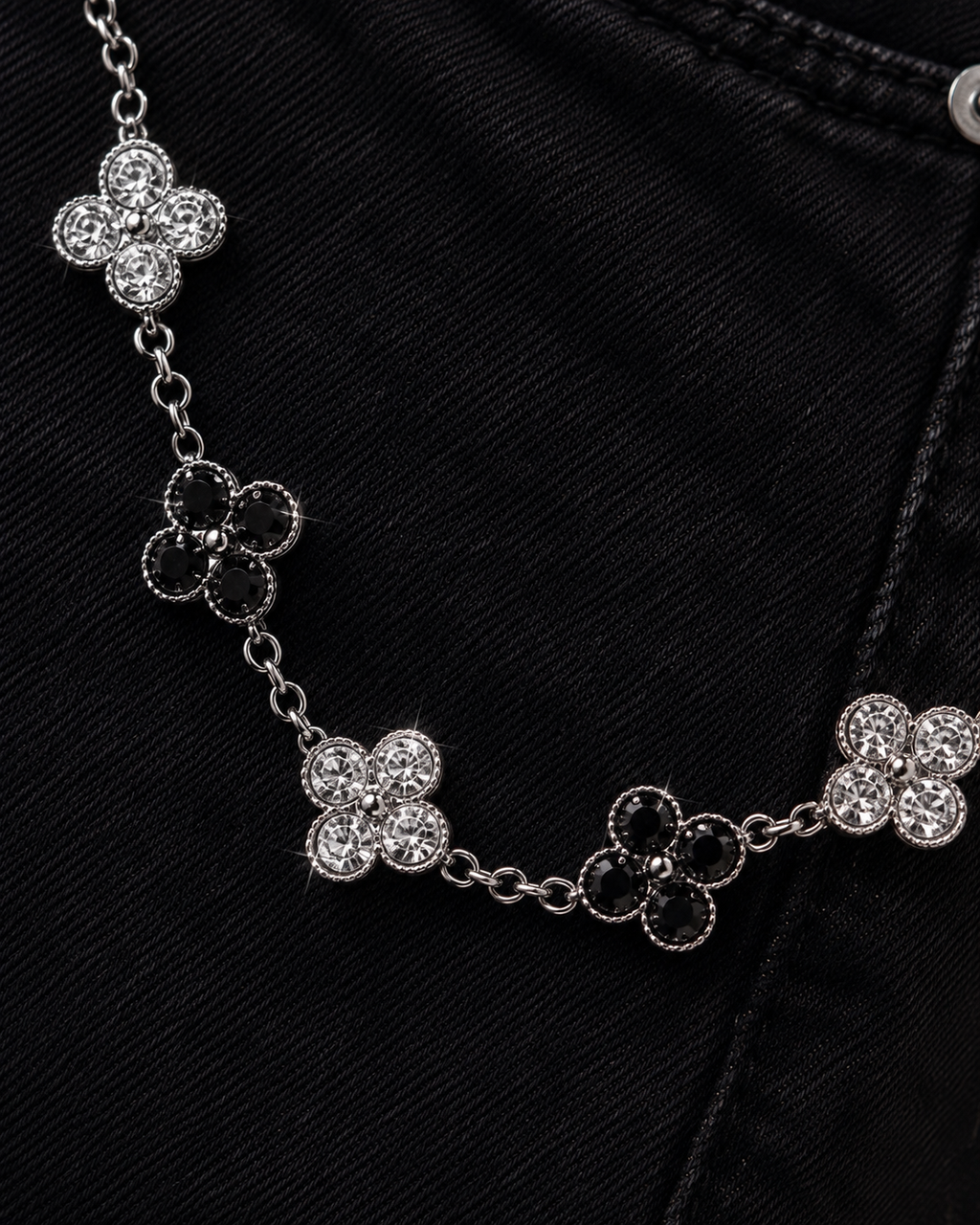 Eclipse Clover 925 Silver Jean Chain
