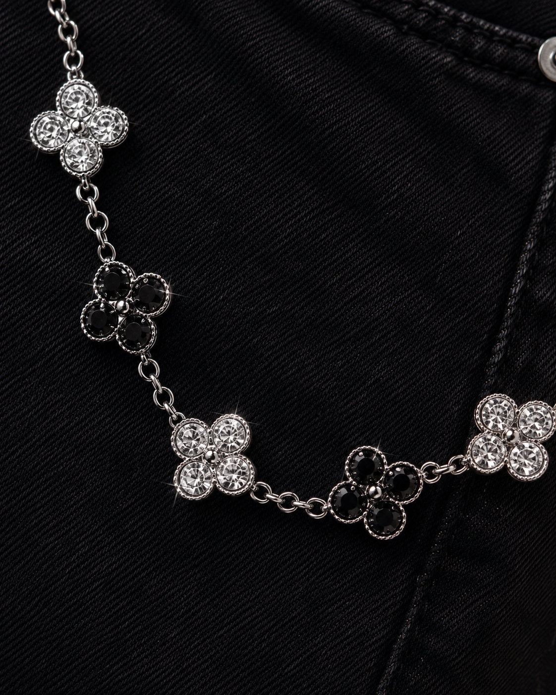 Eclipse Clover 925 Silver Jean Chain