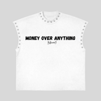 Money Over Anything Sleeveless Studded Statement Tee