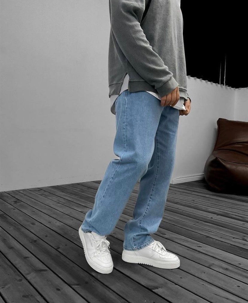 BillionaireZ Classic Light Blue Straight-Fit Denim Jeans