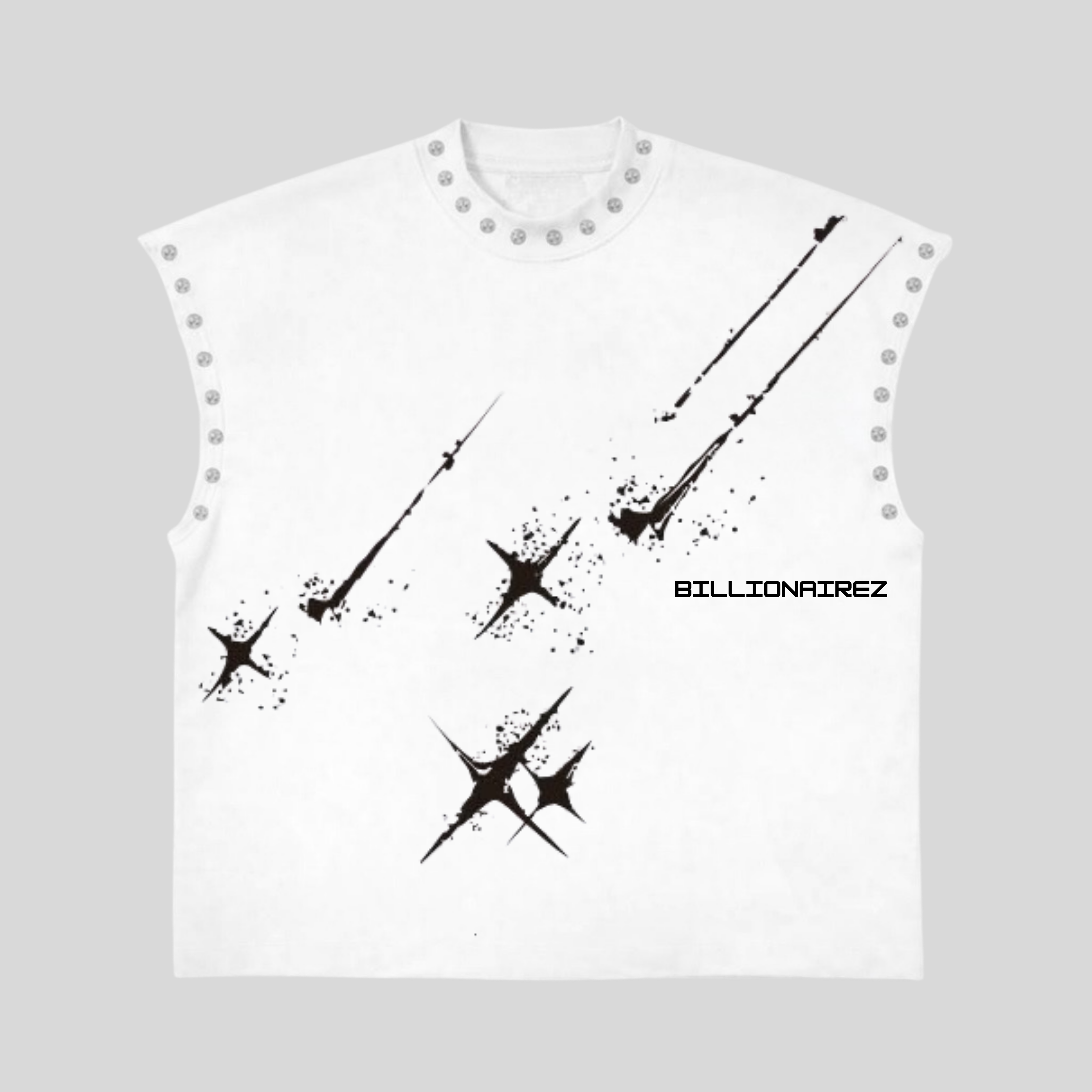 BillionaireZ “Celestial Authority” Studded Oversized Vest Tee