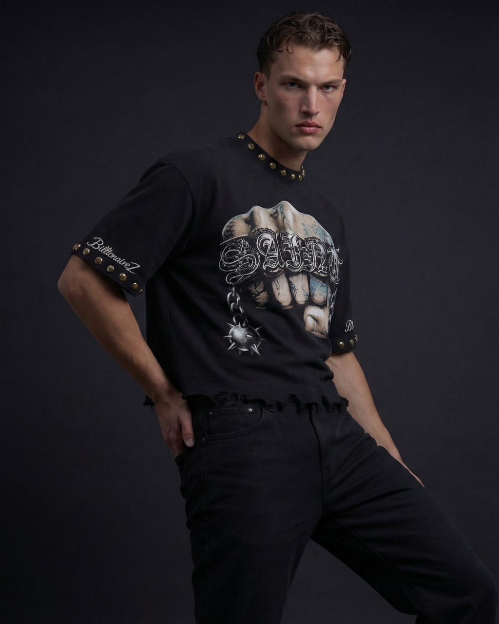 SAINT PUNISHER STUDDED TEE