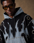 BillionaireZ Inferno Denim Grommet Hoodie