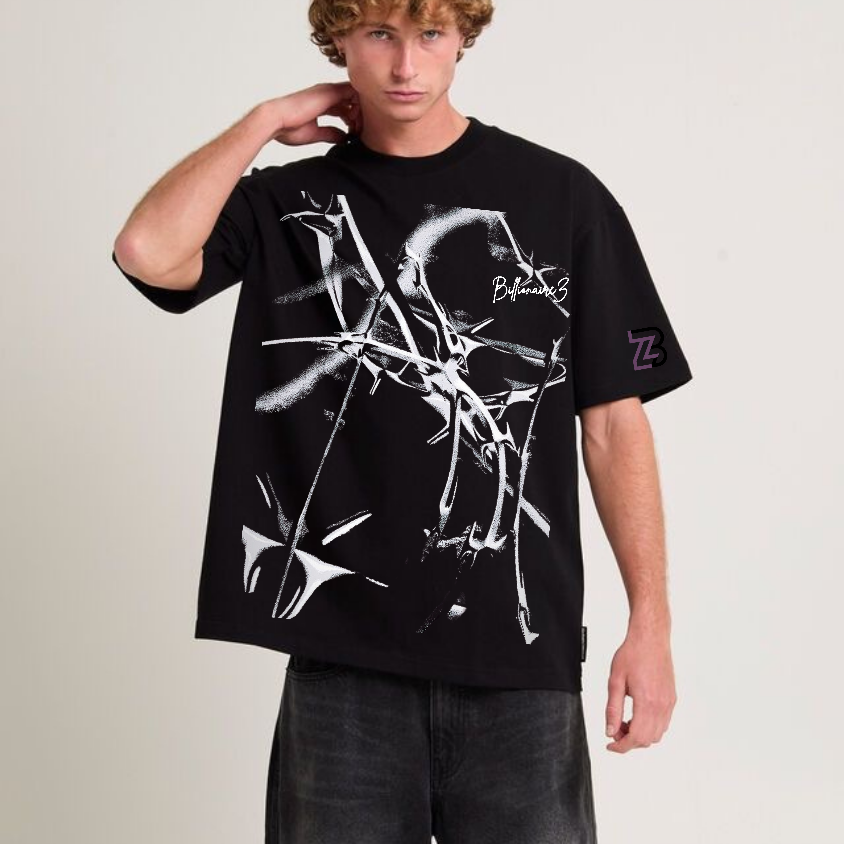 BillionaireZ “Barbed Reality” Oversized Tee