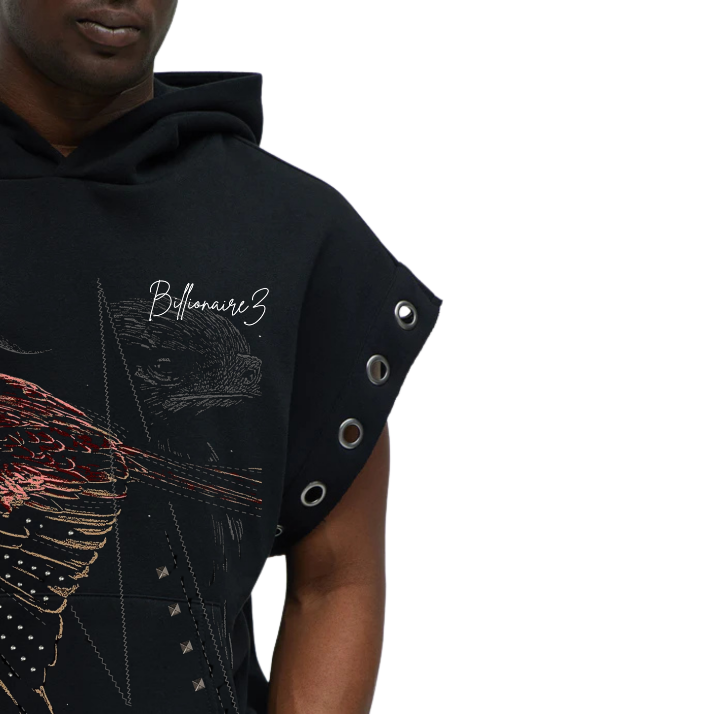 Silent in the Dark – Sleeveless Hawk Hoodie