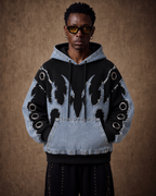 BillionaireZ Inferno Denim Grommet Hoodie