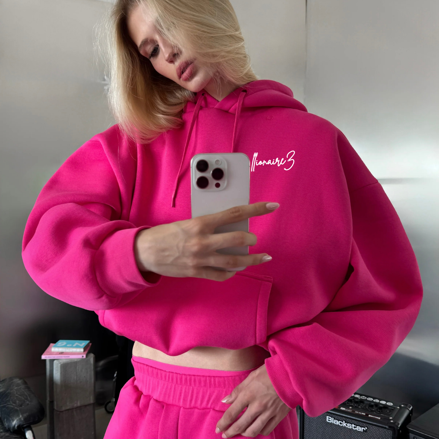 BillionaireZ® Signature Oversized Coord Set – Hot Pink