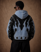 BillionaireZ Inferno Denim Grommet Hoodie