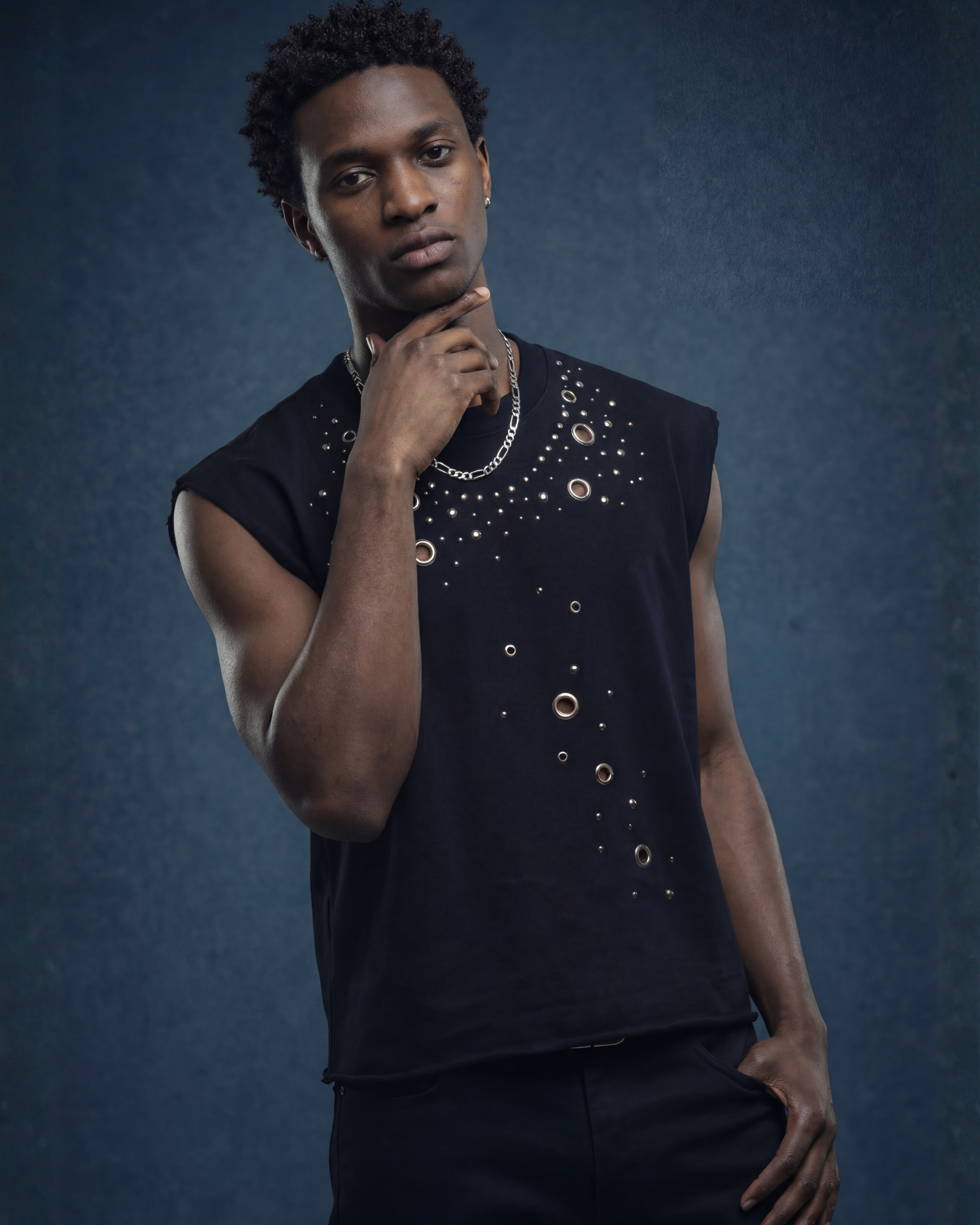 Midnight Rebel Studded Tank