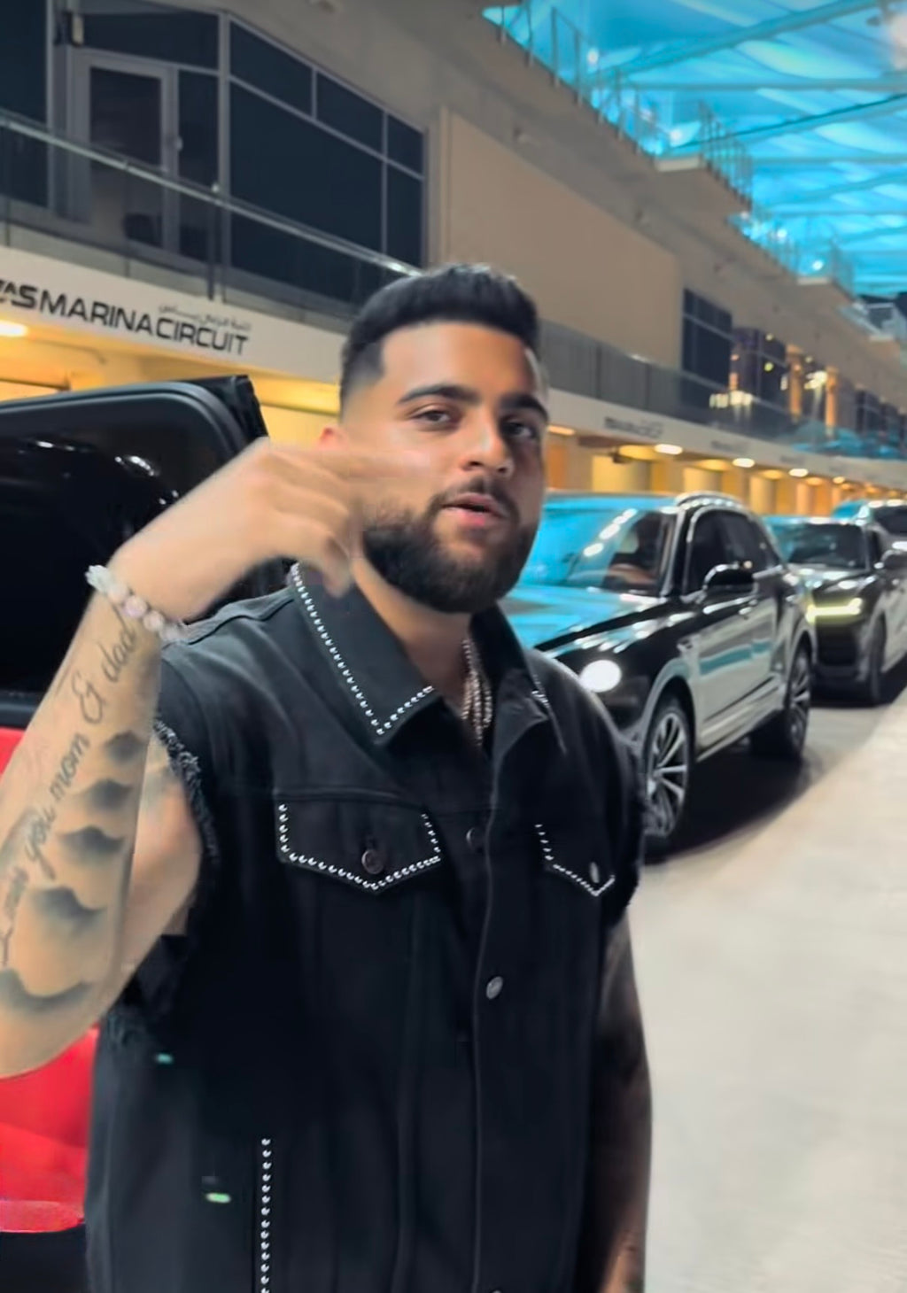 BillionaireZ Shadow Studded Sleeveless Denim Vest