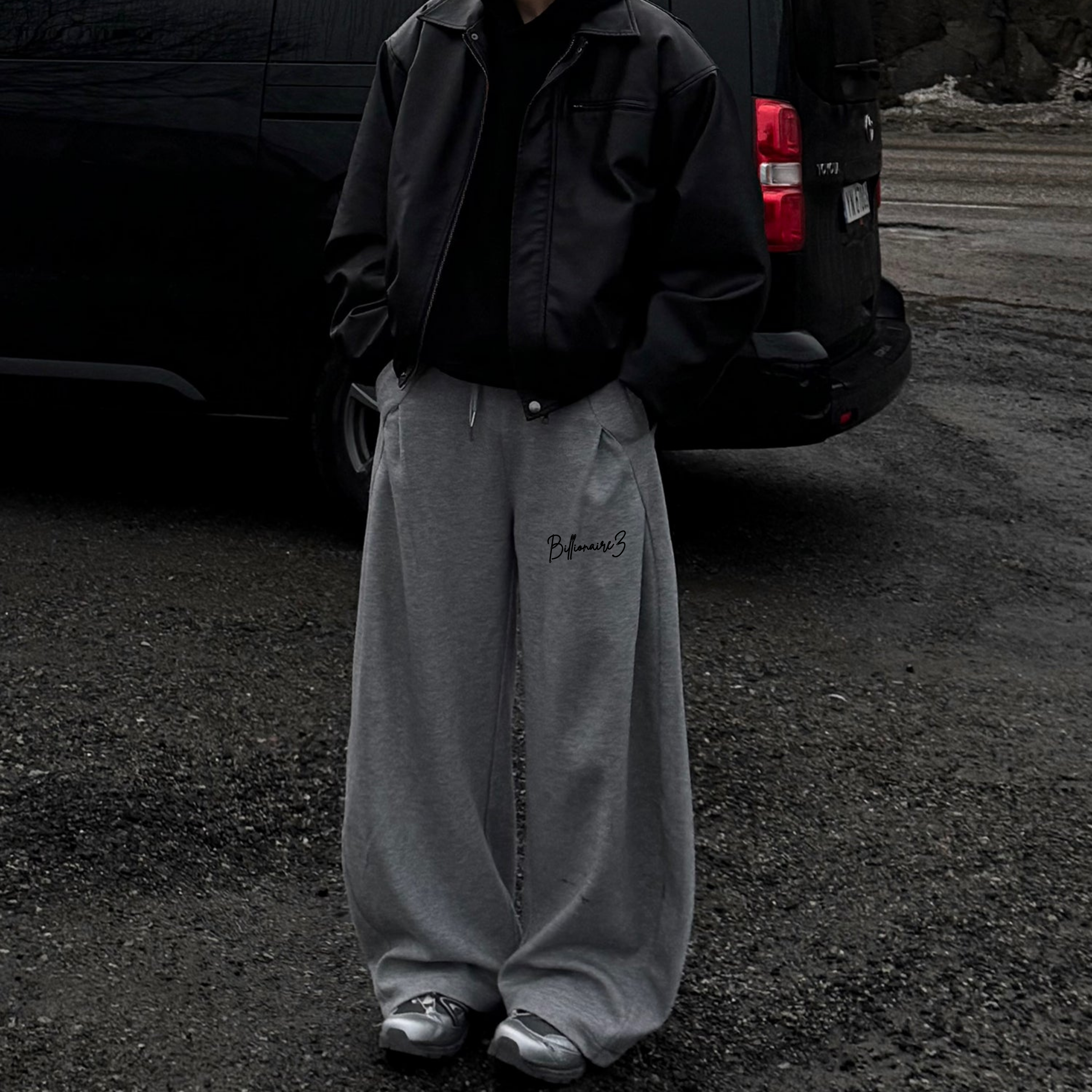 BillionaireZ Grey Icon Wide-Leg Joggers