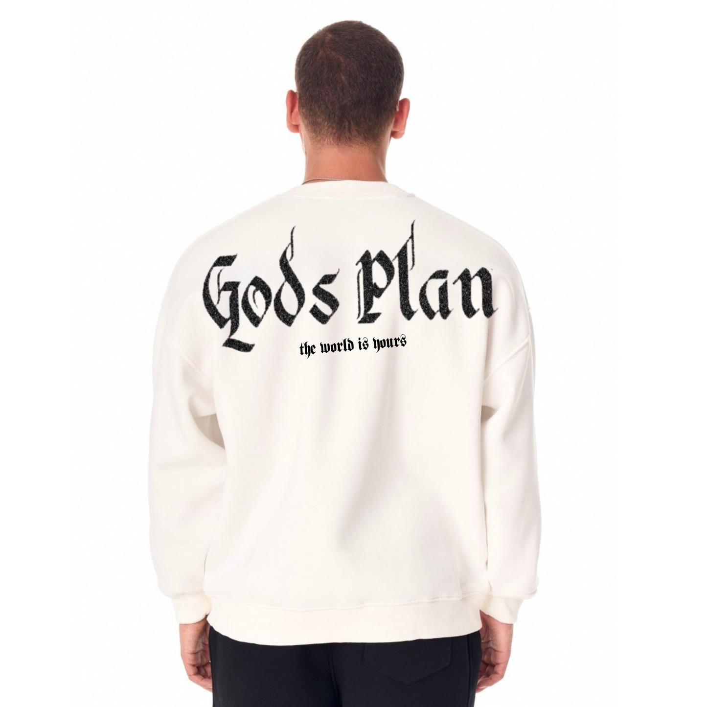 🕊 God’s Plan Crewneck – Off White