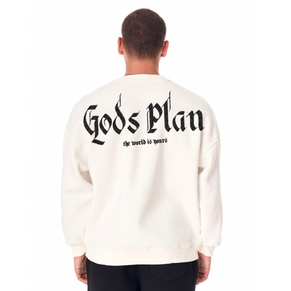 🕊 God’s Plan Crewneck – Off White