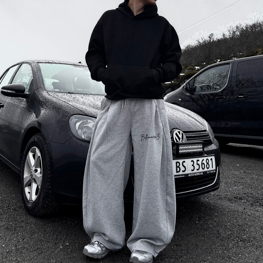 BillionaireZ Grey Icon Wide-Leg Joggers