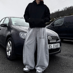 BillionaireZ Grey Icon Wide-Leg Joggers