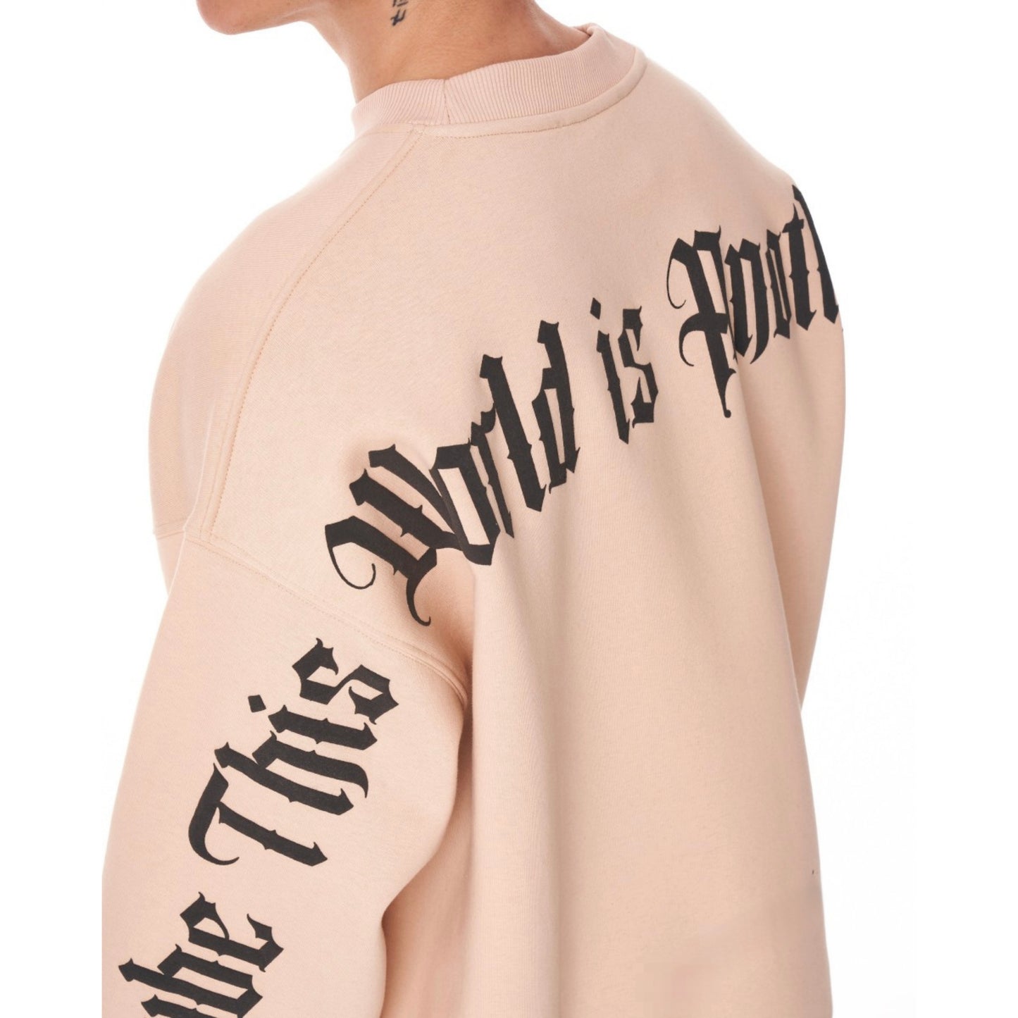 “Maybe This World is Other Planet’s Hell” Sweatshirt- Beige