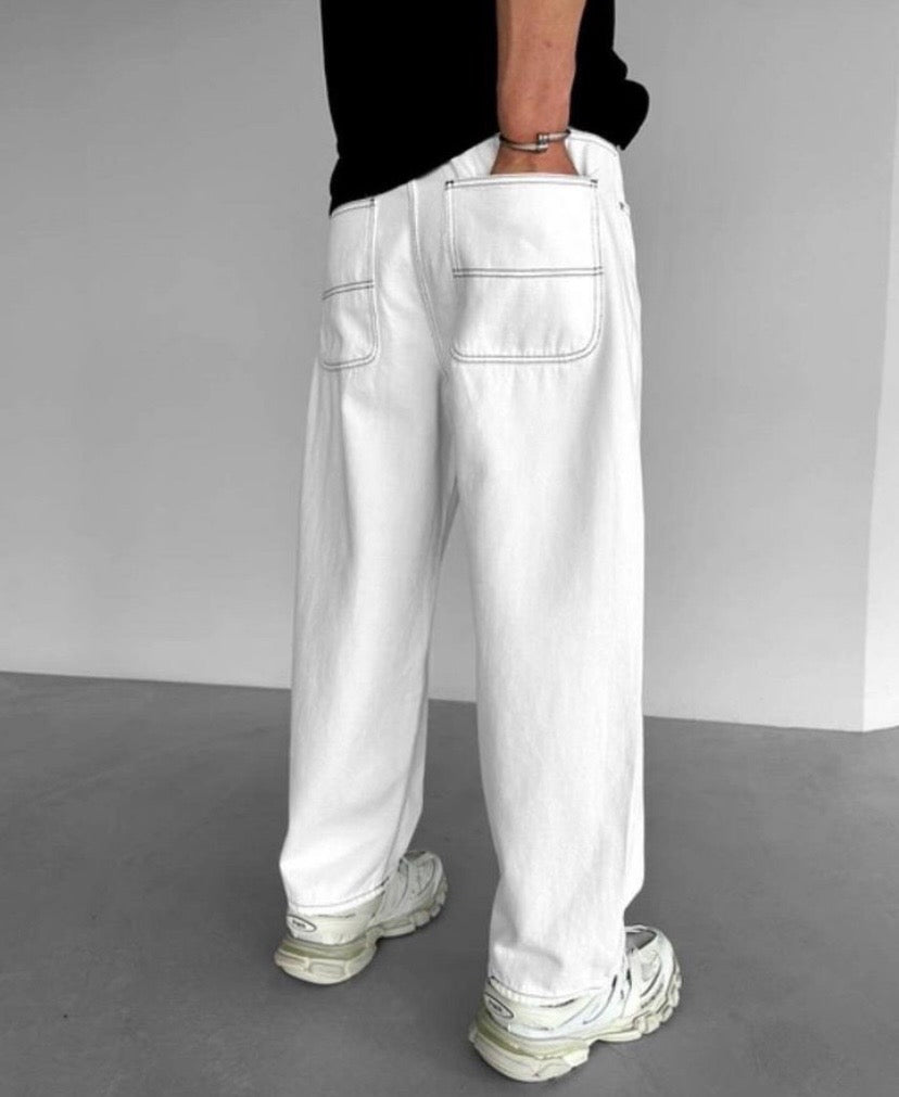 BillionaireZ Crisp White Relaxed-Fit Jeans