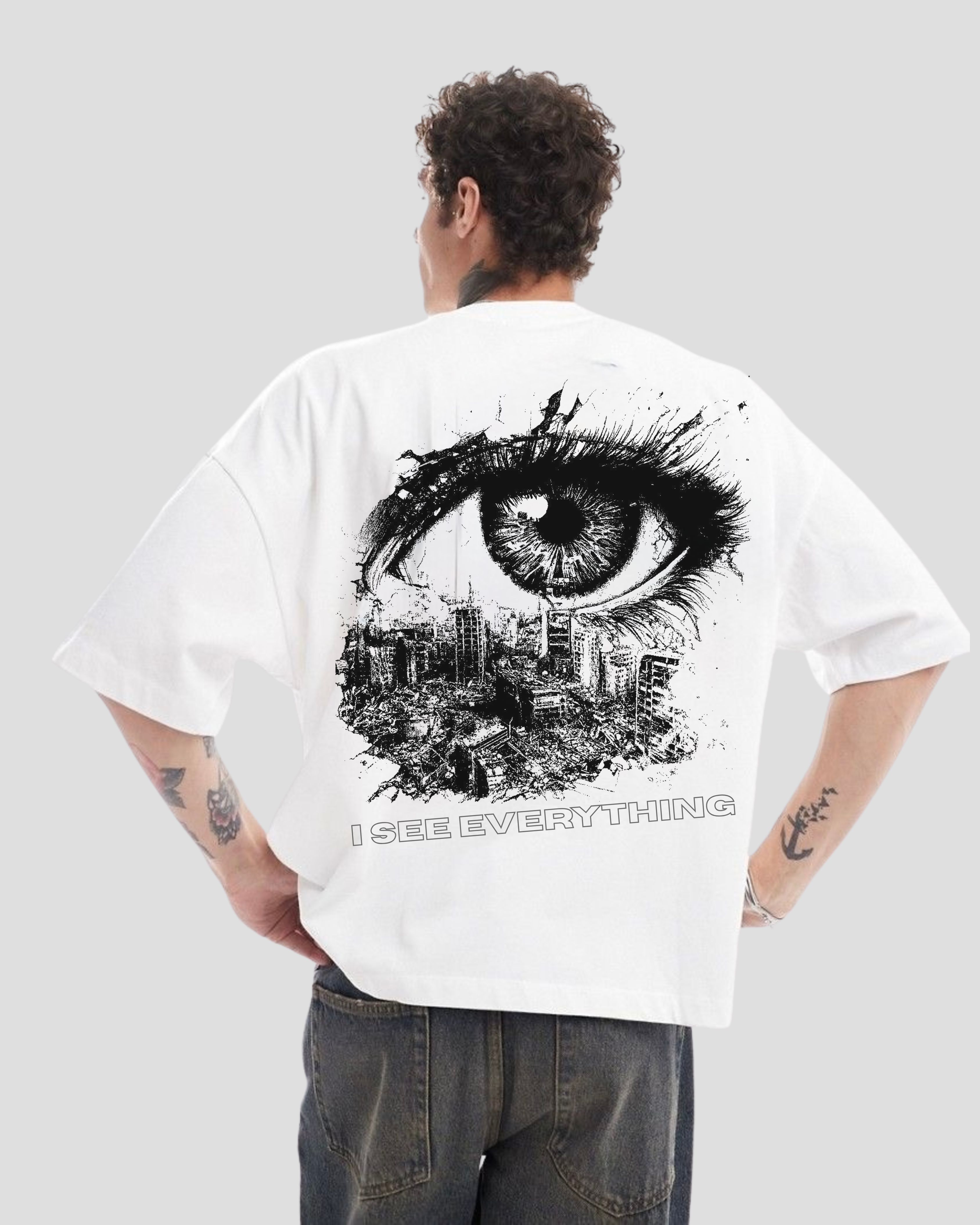 BillionaireZ “I See Everything” Oversized Tee – White