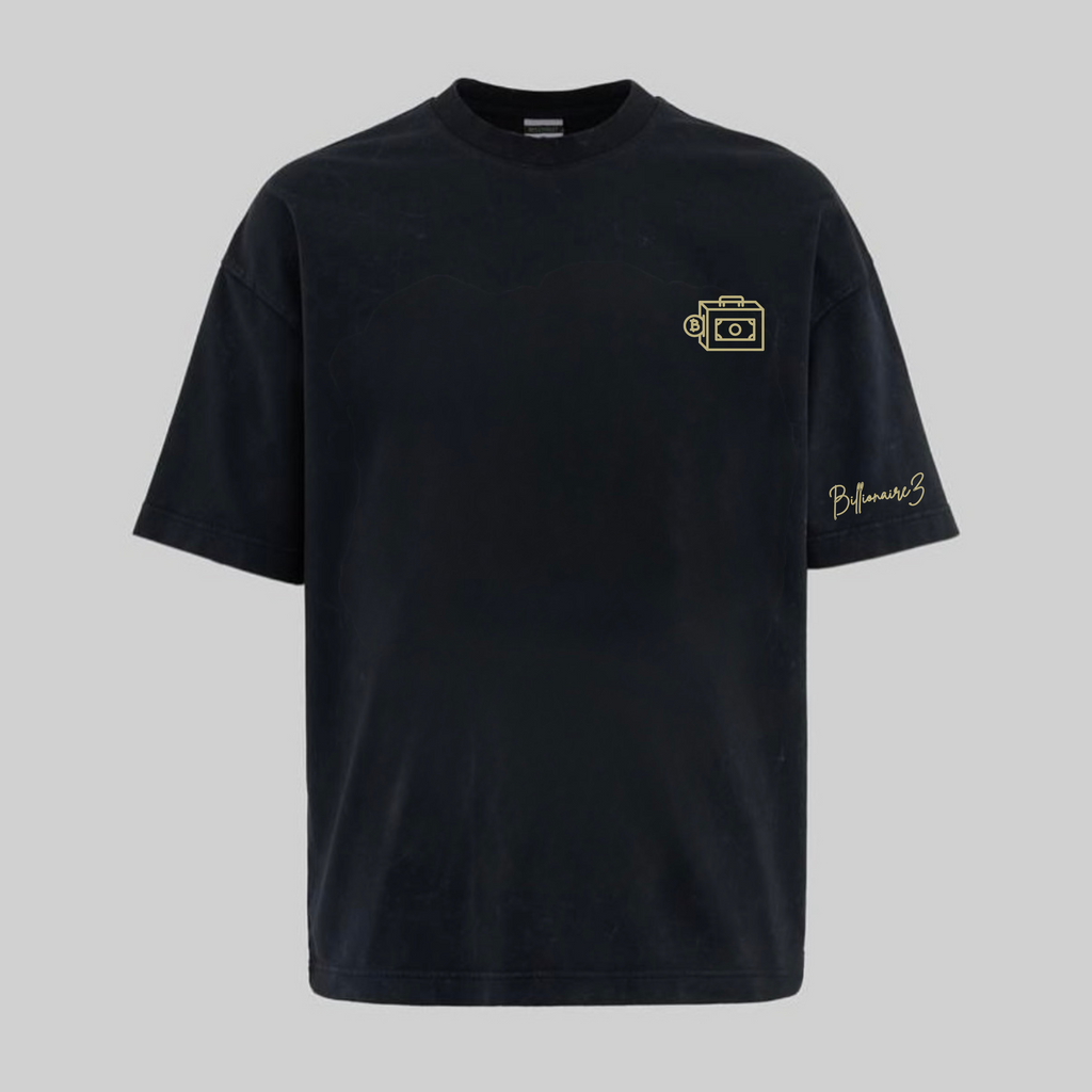 BillionaireZ Vault Edition®️ Gold Crypto Wealth Oversized T-Shirt – Limited Edition
