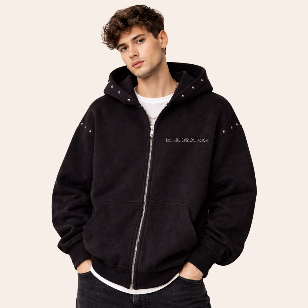 BZ Flight Mode Studded Zip Hoodie