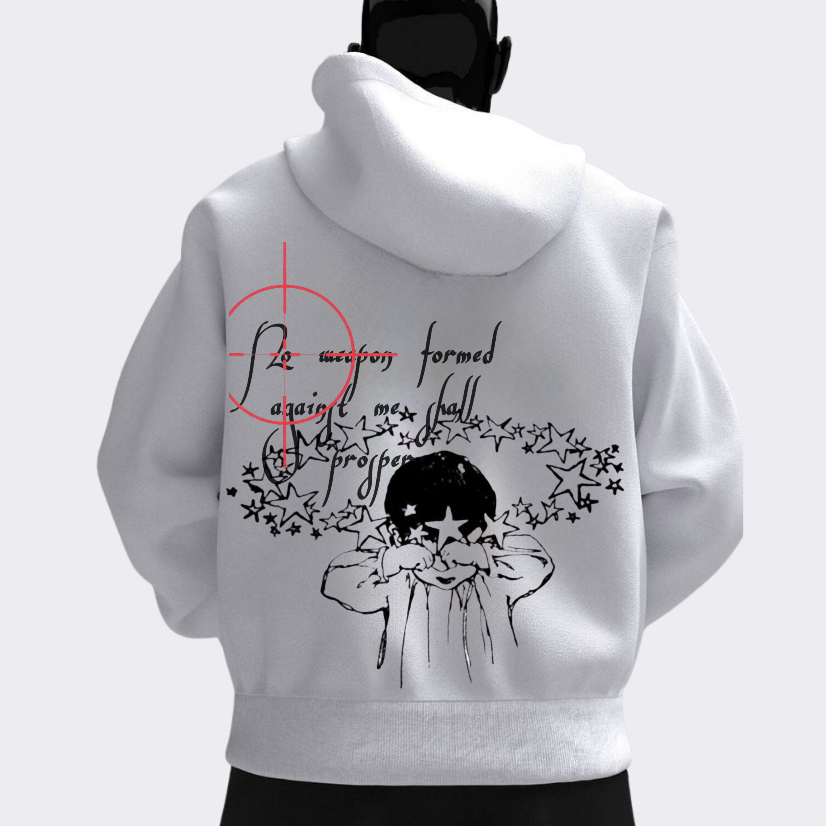 No Weapon Formed Against Me Shall Prosper Hoodie – Cloud Ash