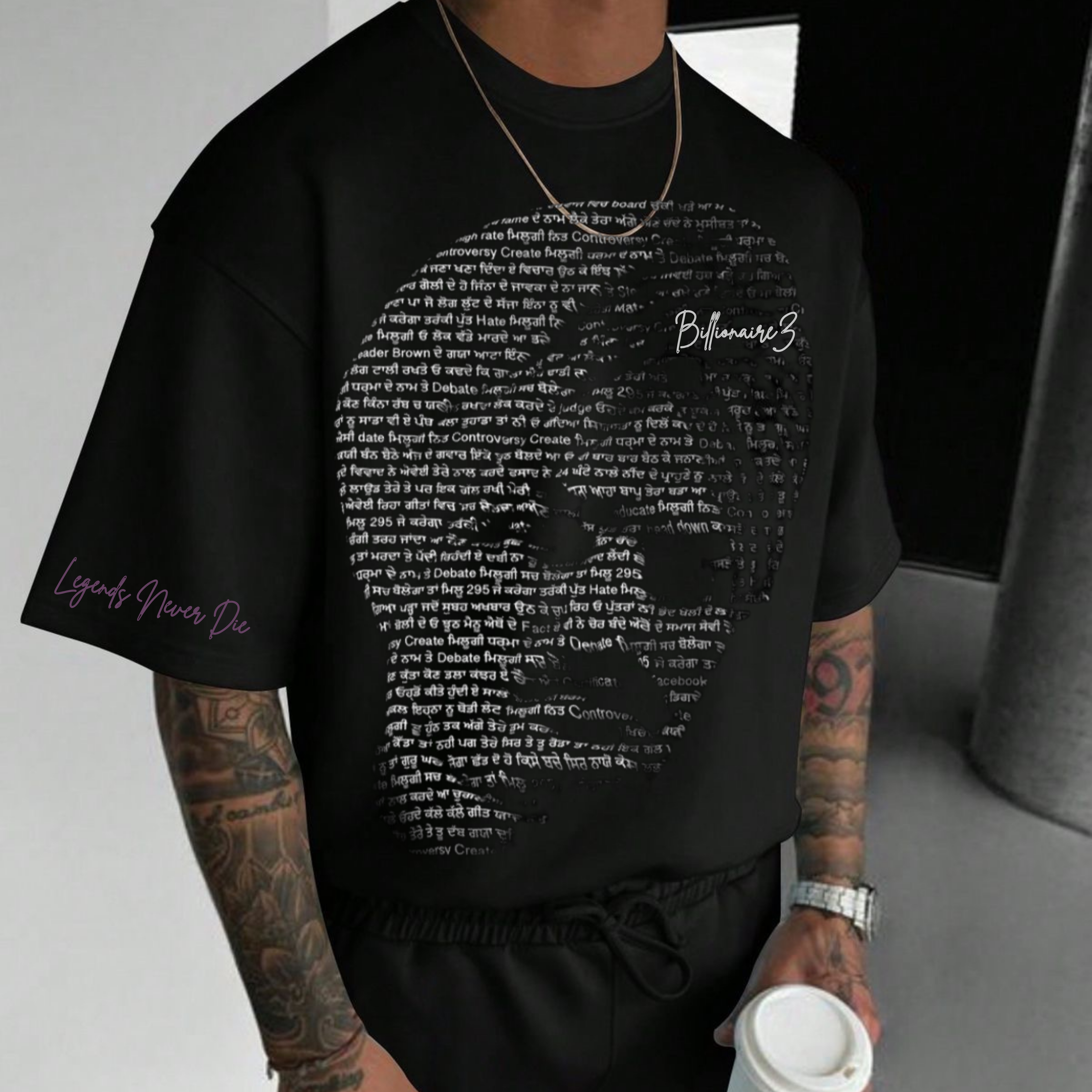 BillionaireZ Signed To God X Sidhu Moosewala Oversized Tee