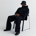 BillionaireZ® Signature Zipper Oversized Coord Set – Jet Black