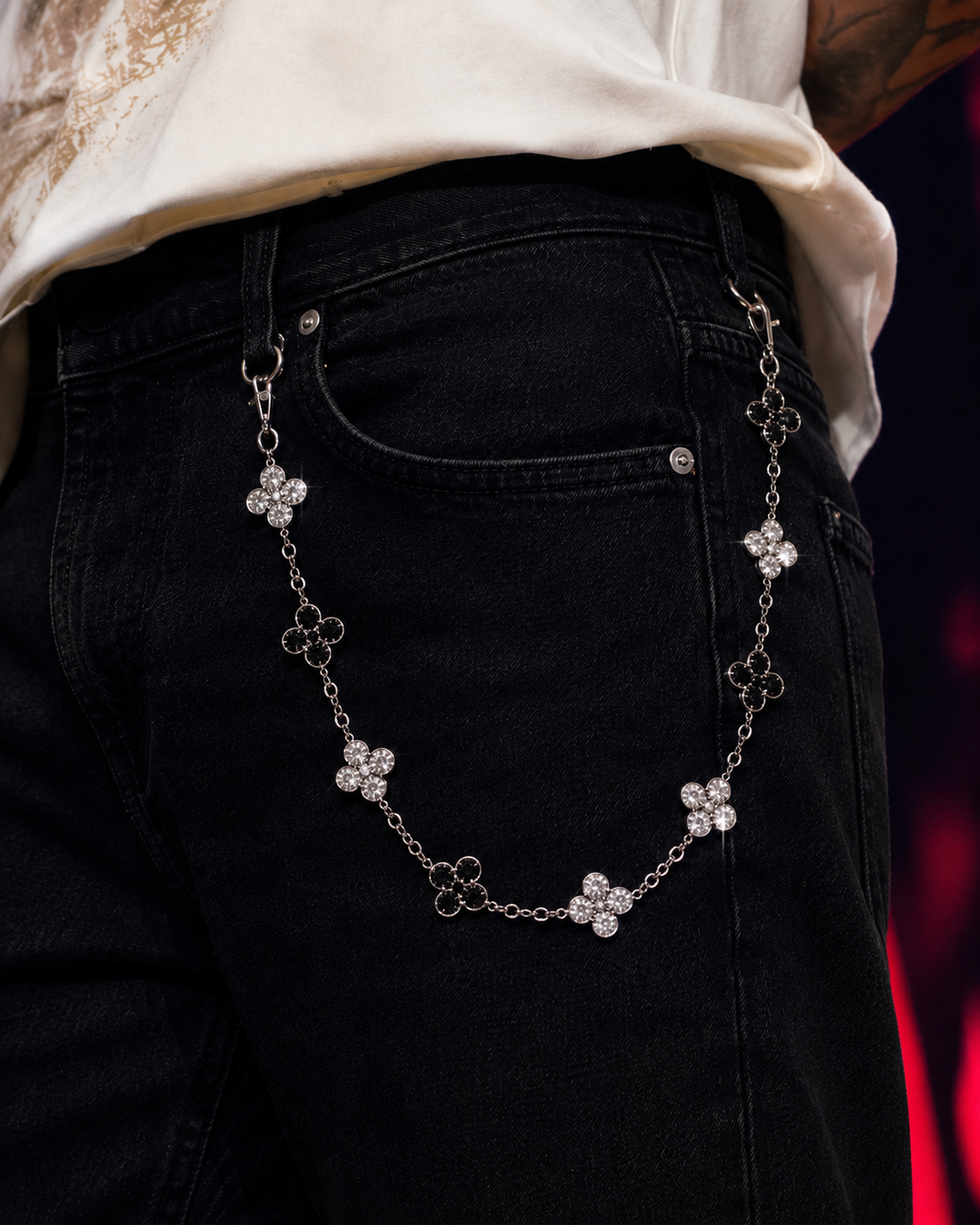 Eclipse Clover 925 Silver Jean Chain