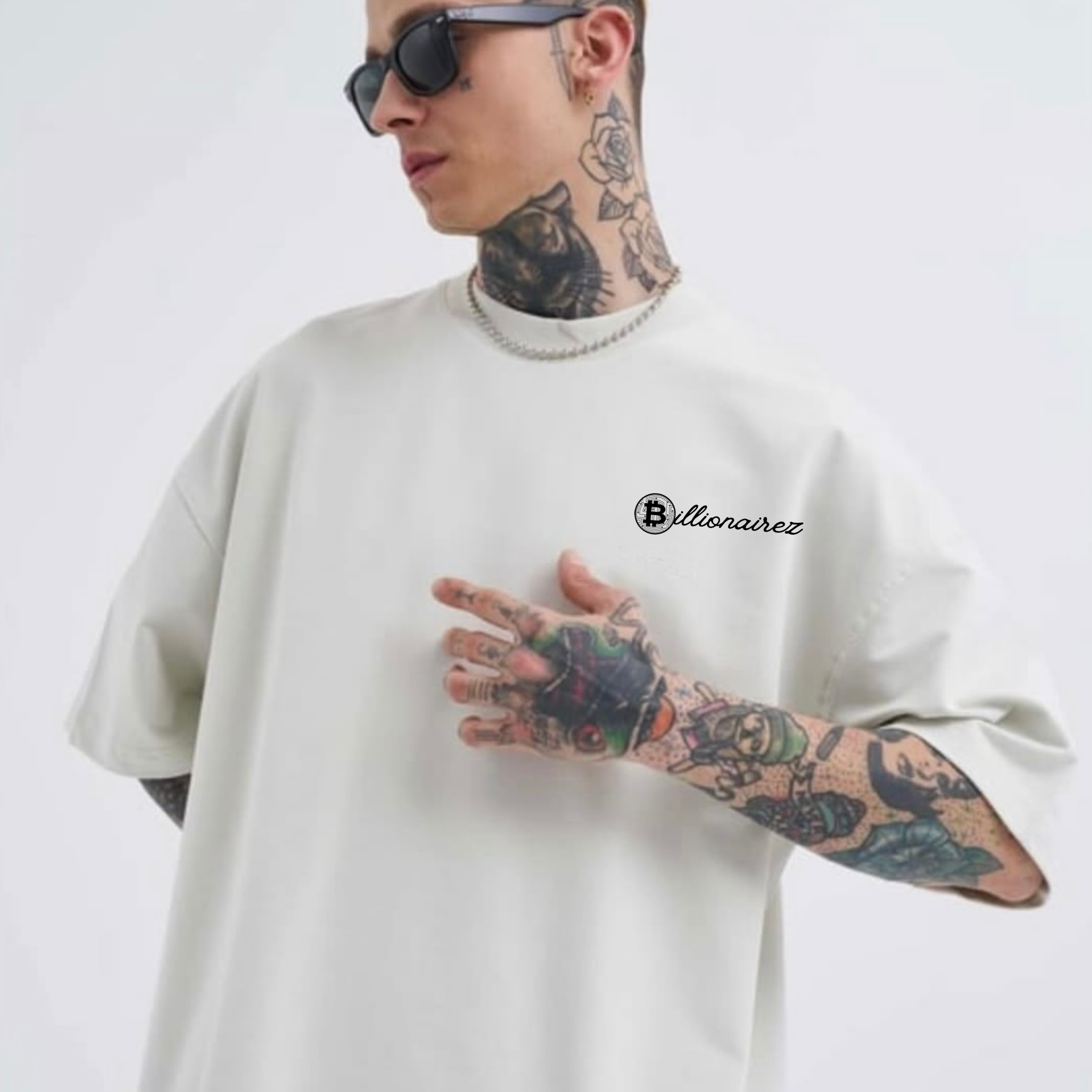 BillionaireZ Signature Oversized T-Shirt – Ivory White