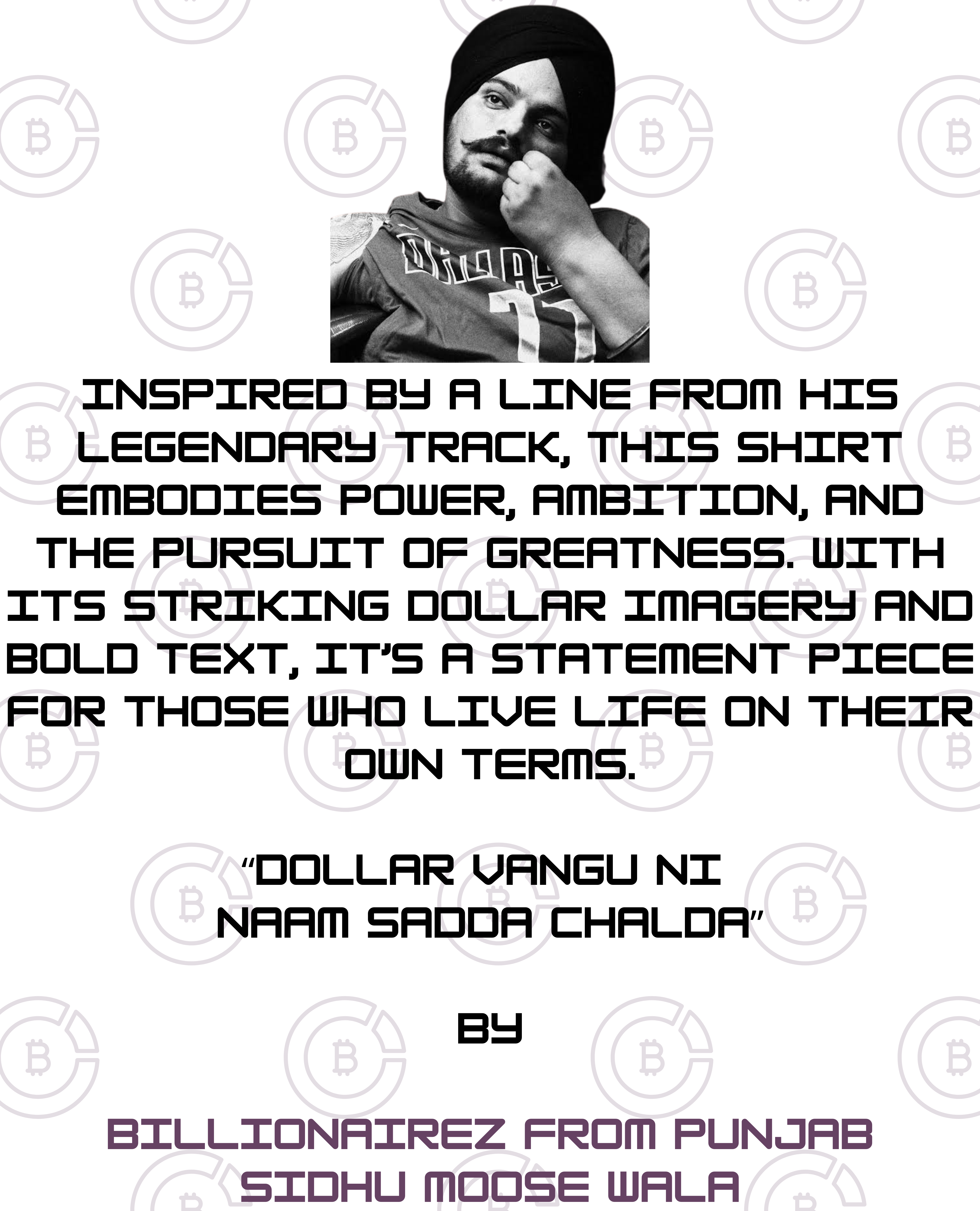 BillionaireZ “Sidhu Moosewala Inspired” Oversized T-shirt