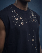 Midnight Rebel Studded Tank
