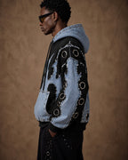 BillionaireZ Inferno Denim Grommet Hoodie