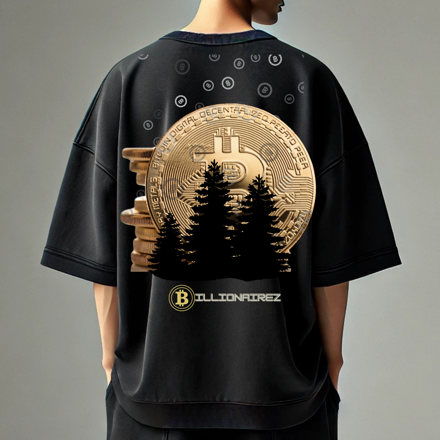 BillionaireZ Vault Edition®️ Gold Crypto Wealth Oversized T-Shirt – Limited Edition