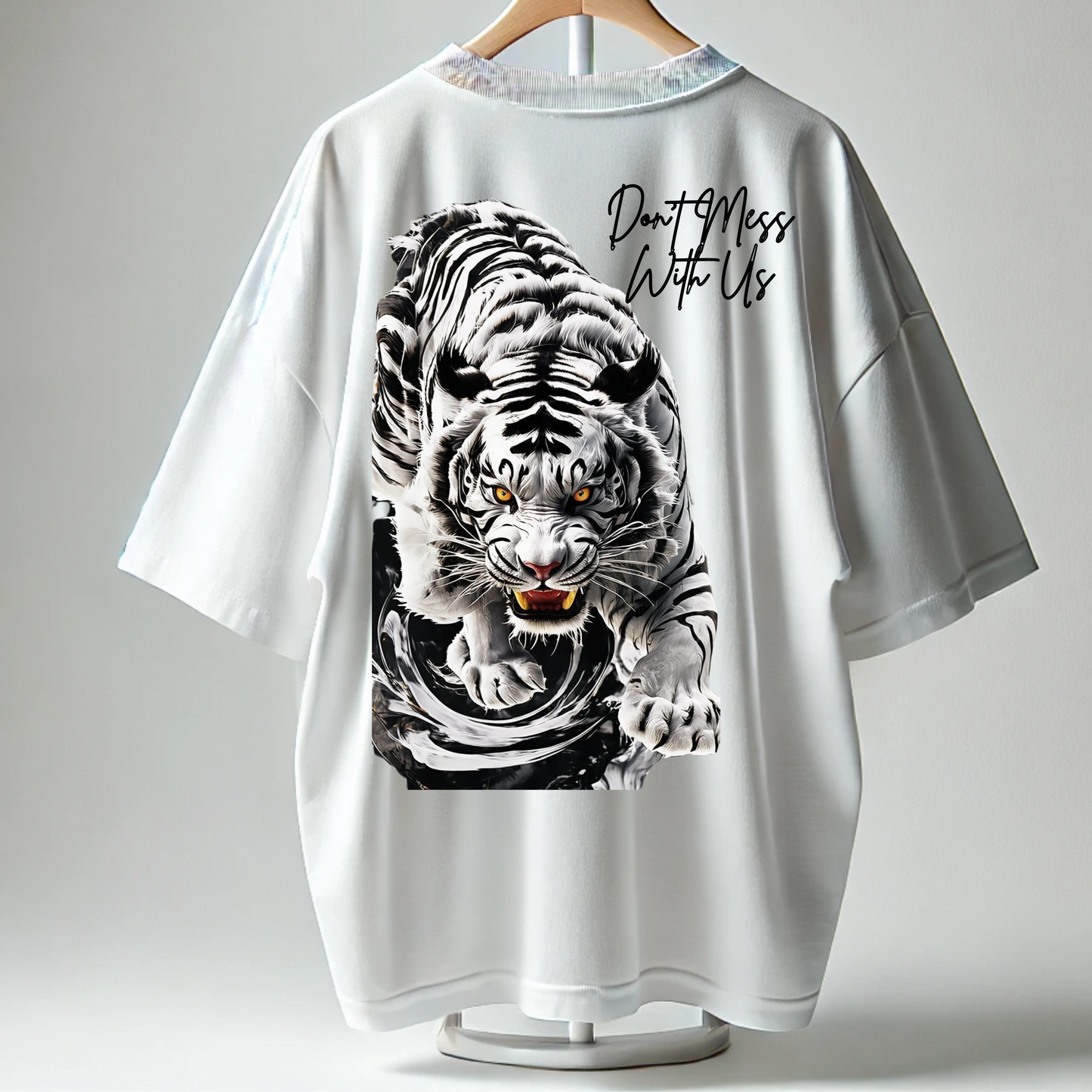 BillionaireZ “White Tiger Energy” Oversized T-Shirt
