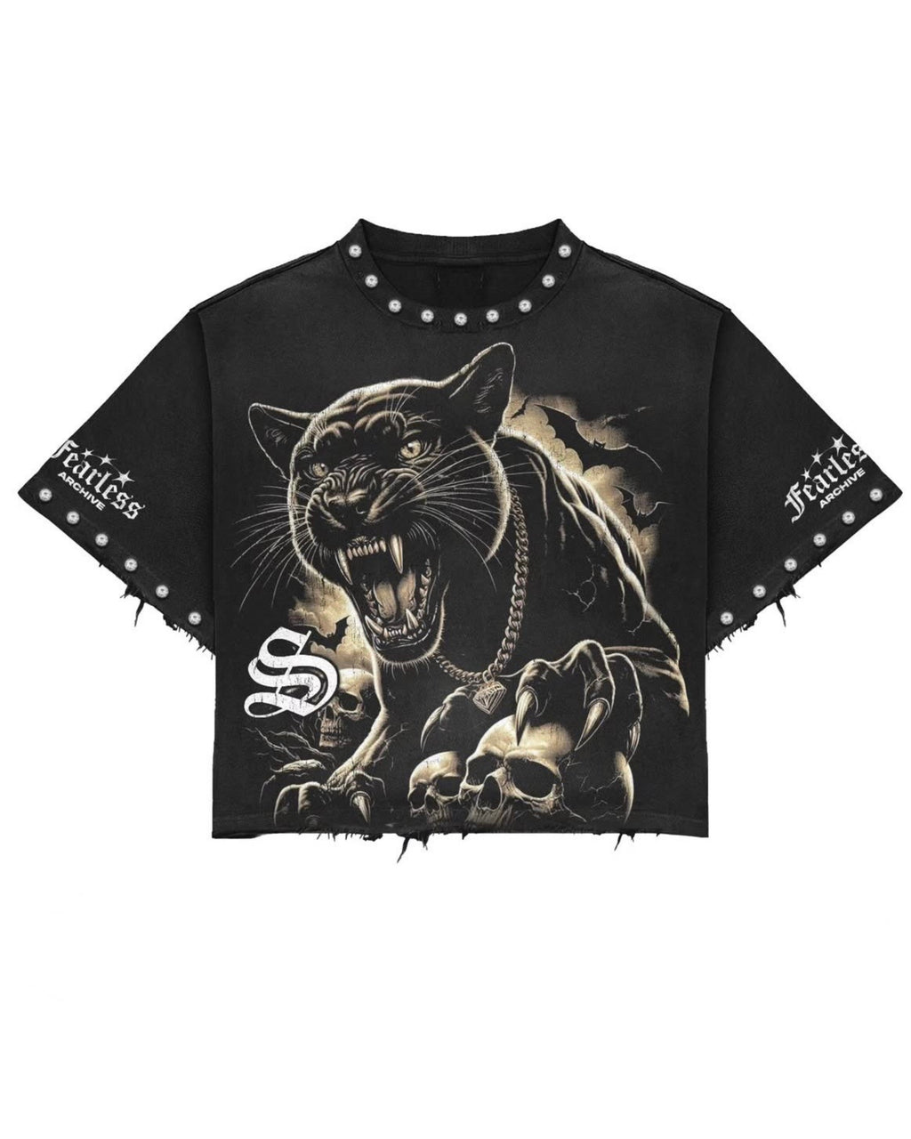 BillionaireZ Fearless Panther Studded Tee