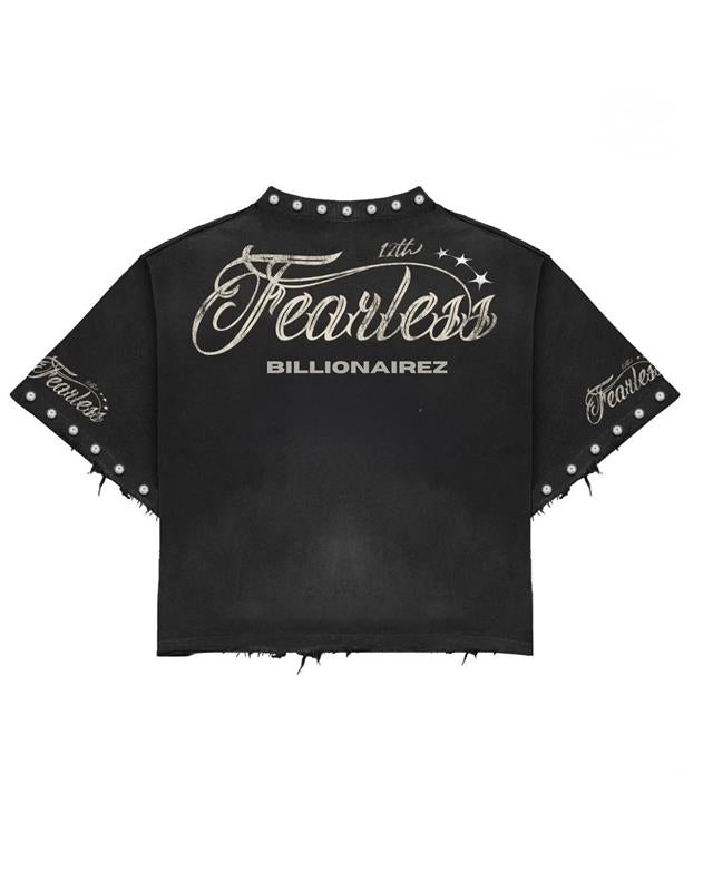 BillionaireZ Fearless Wolf Studded Tee