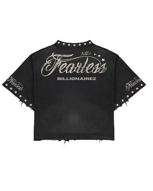 BillionaireZ Fearless Wolf Studded Tee