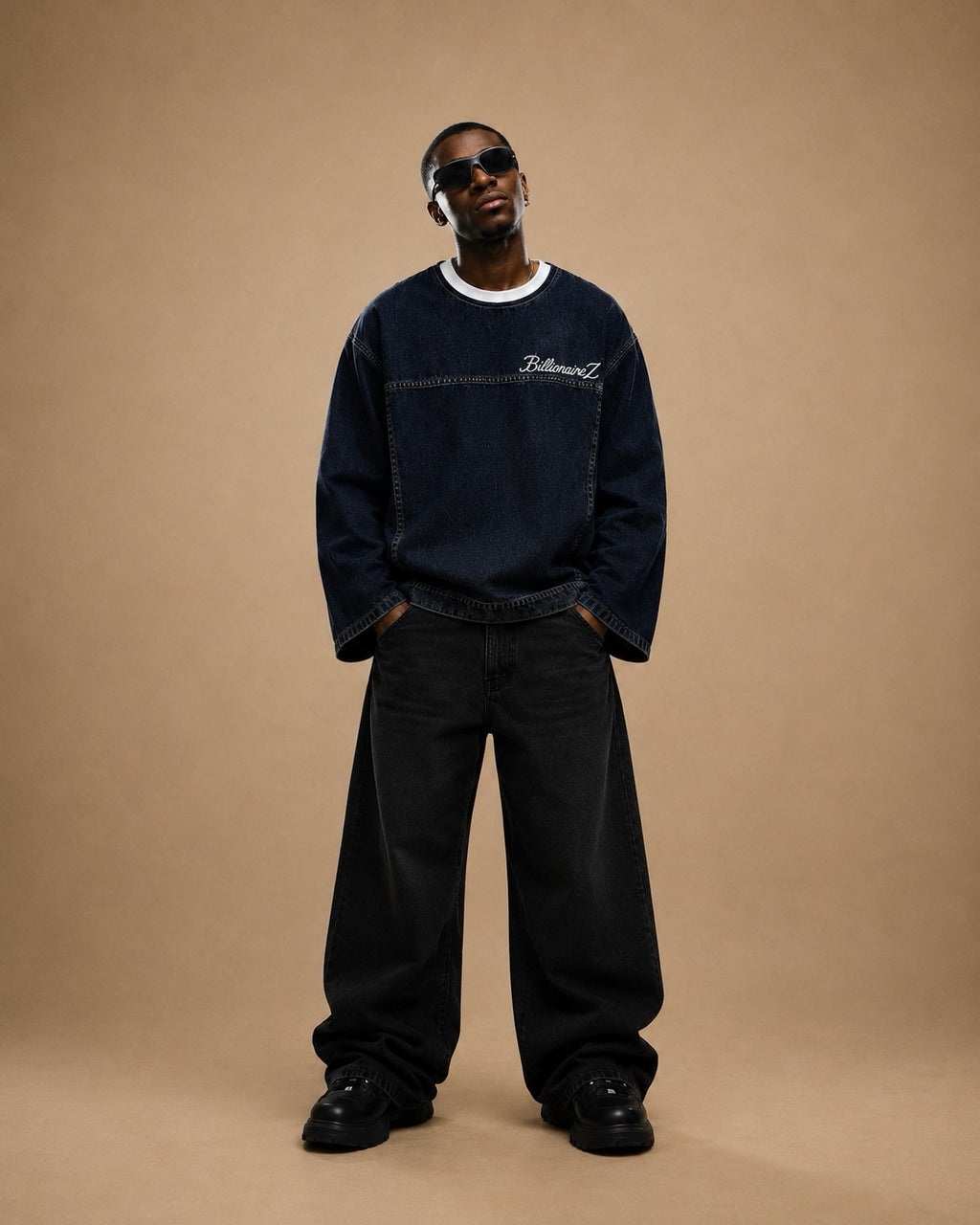 BillionaireZ Denim Flared Signature Tee