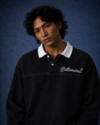 BillionaireZ Black Denim Flared Polo Tee