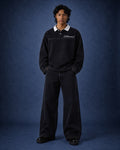 BillionaireZ Black Denim Flared Polo Tee