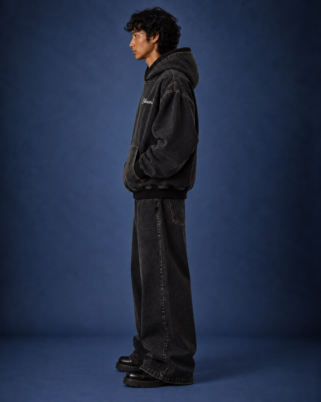 BillionaireZ Shadowfade Denim Hoodie