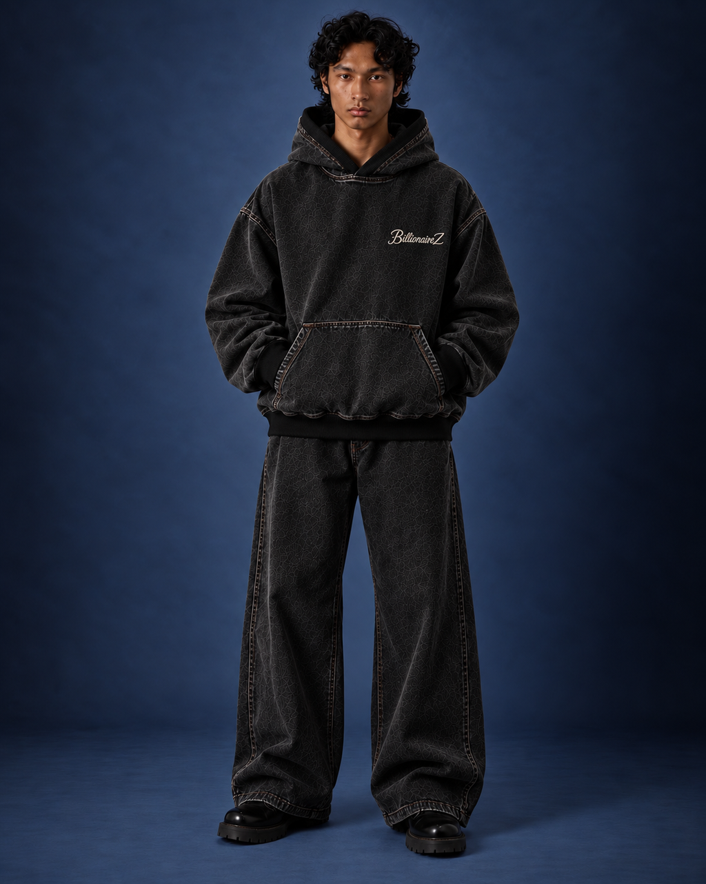 BillionaireZ Shadowfade Denim Hoodie