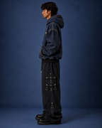 BillionaireZ Indigo Relic Denim Hoodie