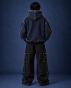 BillionaireZ Indigo Relic Denim Hoodie