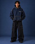 BillionaireZ Indigo Relic Denim Hoodie