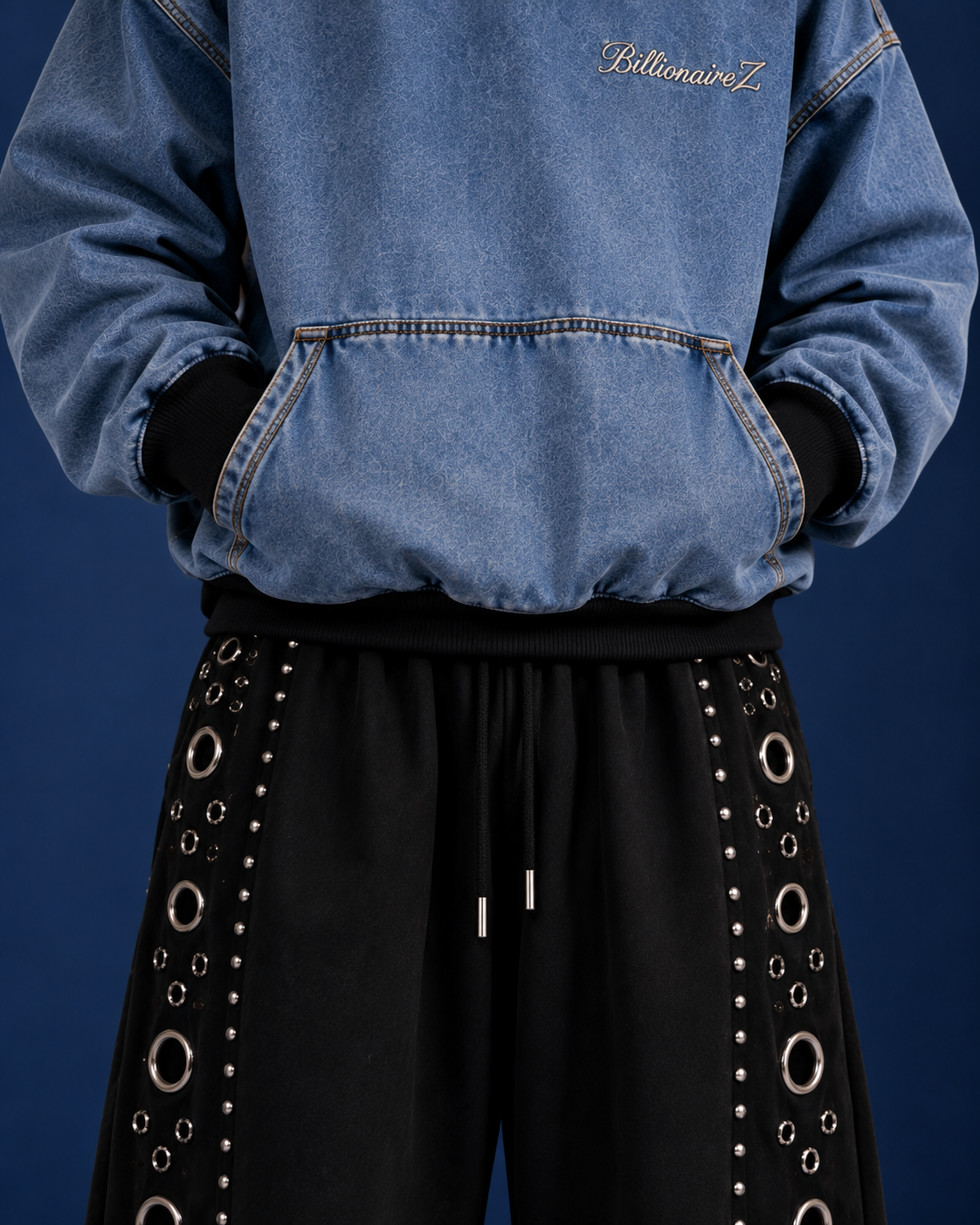 BillionaireZ Glacier Wash Denim Hoodie